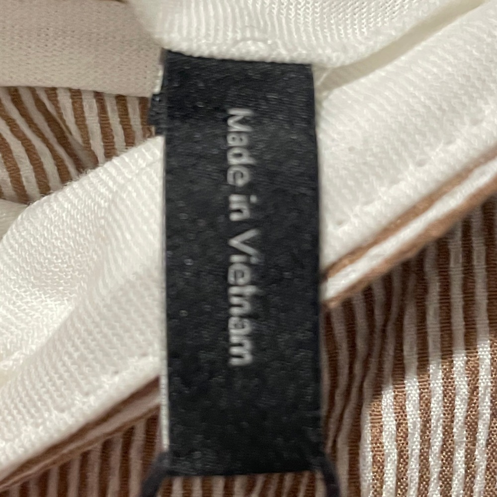 Theory Nordstrom Treeca Beige White Seersucker Striped Stretch Trousers Pants 10 - Picture 9 of 9